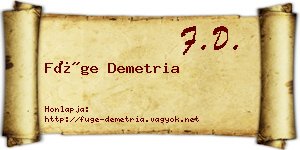 Füge Demetria névjegykártya